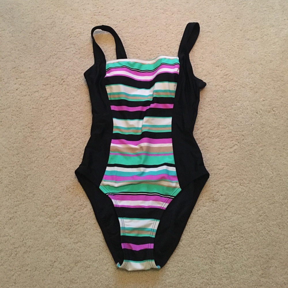 Black and Colored Stripe One Piece