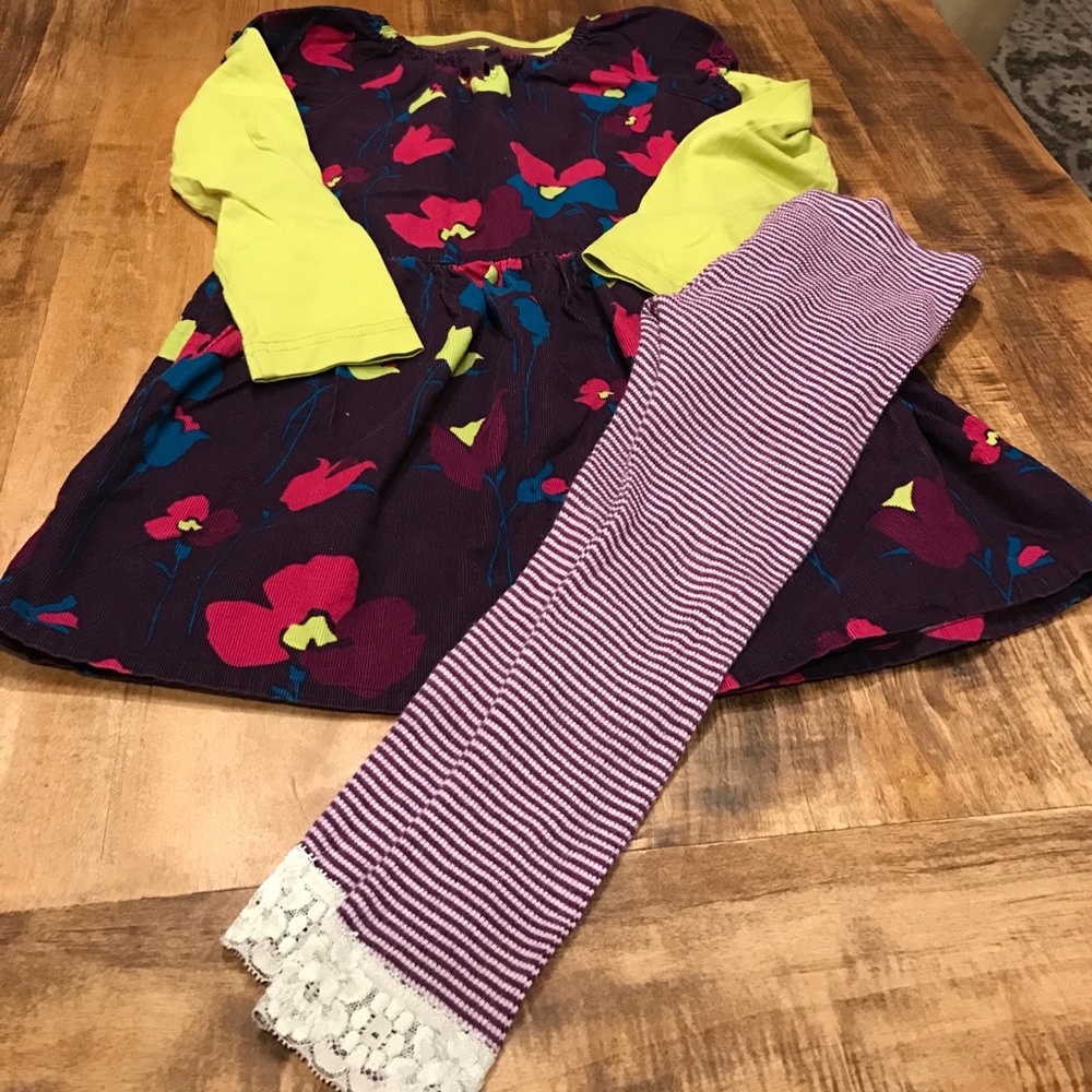 Tea Collection dress, long sleeve shirt, leggings