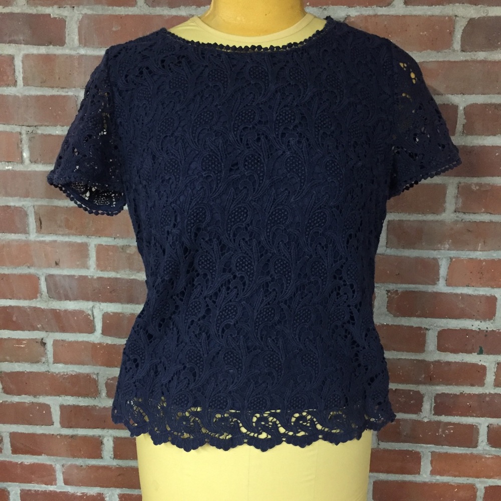 Talbots Cotton Layered Lace Top