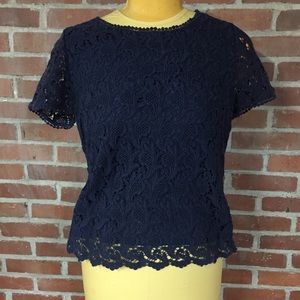 Talbots Cotton Layered Lace Top