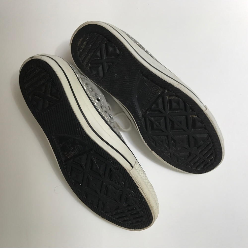 Converse Glitter Silver Chuck Taylor Lo Sneakers - Picture 4 of 7