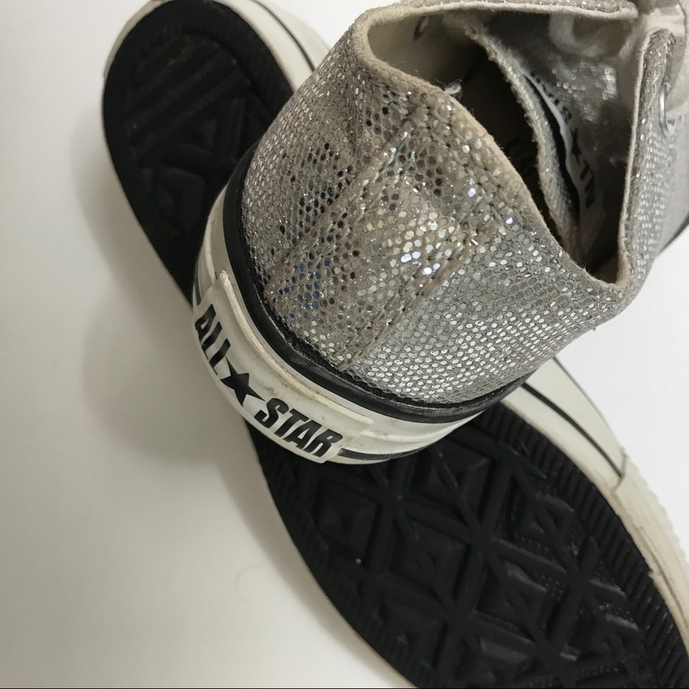 Converse Glitter Silver Chuck Taylor Lo Sneakers - Picture 5 of 7