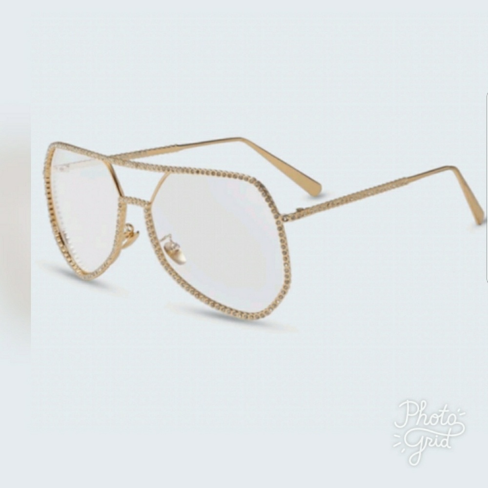 Brand New Lux Tint/ Clear Diamond Pave Sunglasses
