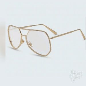 Brand New Lux Tint/ Clear Diamond Pave Sunglasses