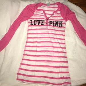 Long sleeve Victoria's Secret PINK sleep shirt