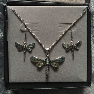 Dragonfly Necklace & Earrings