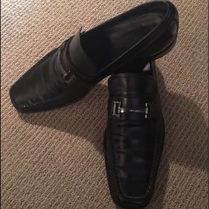Ferragamo Black Leather Men's Loafer 9.5