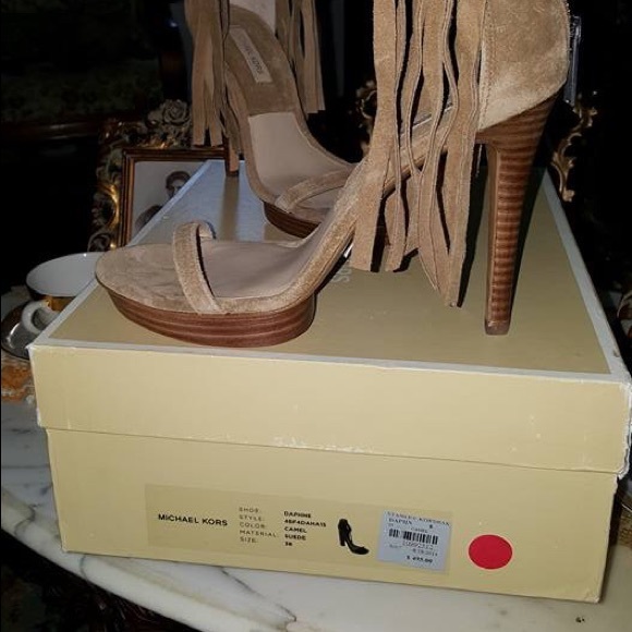 Michael Kors Daphne Fringe High Heels - Picture 6 of 7