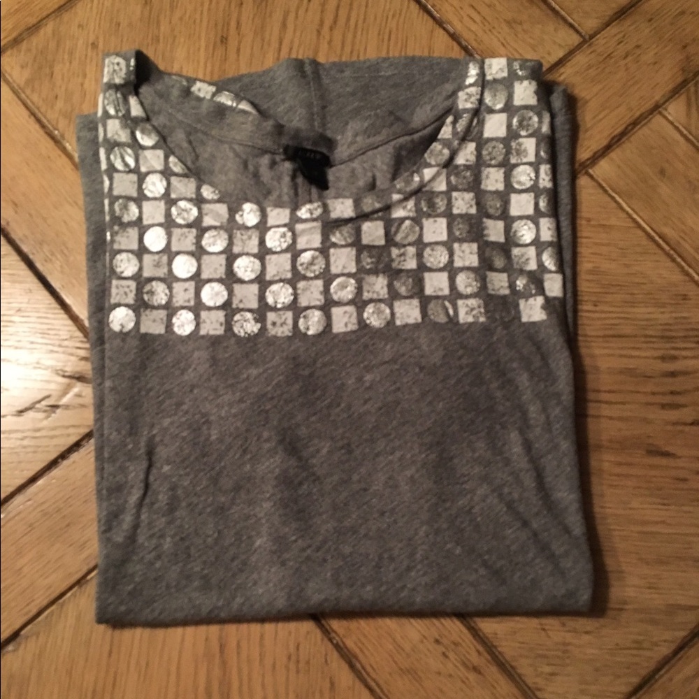 JCrew Graphic Tee with Metallic Dot Detail XS