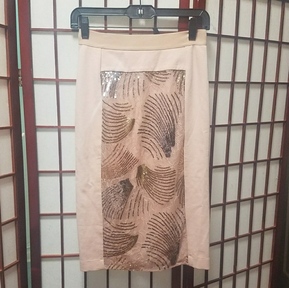 Haut Pull Une épaule BCBG MAXAZRIA Taille XS - Maille Beige/sable, Ajusté, Entretien Nettoyage à Sec