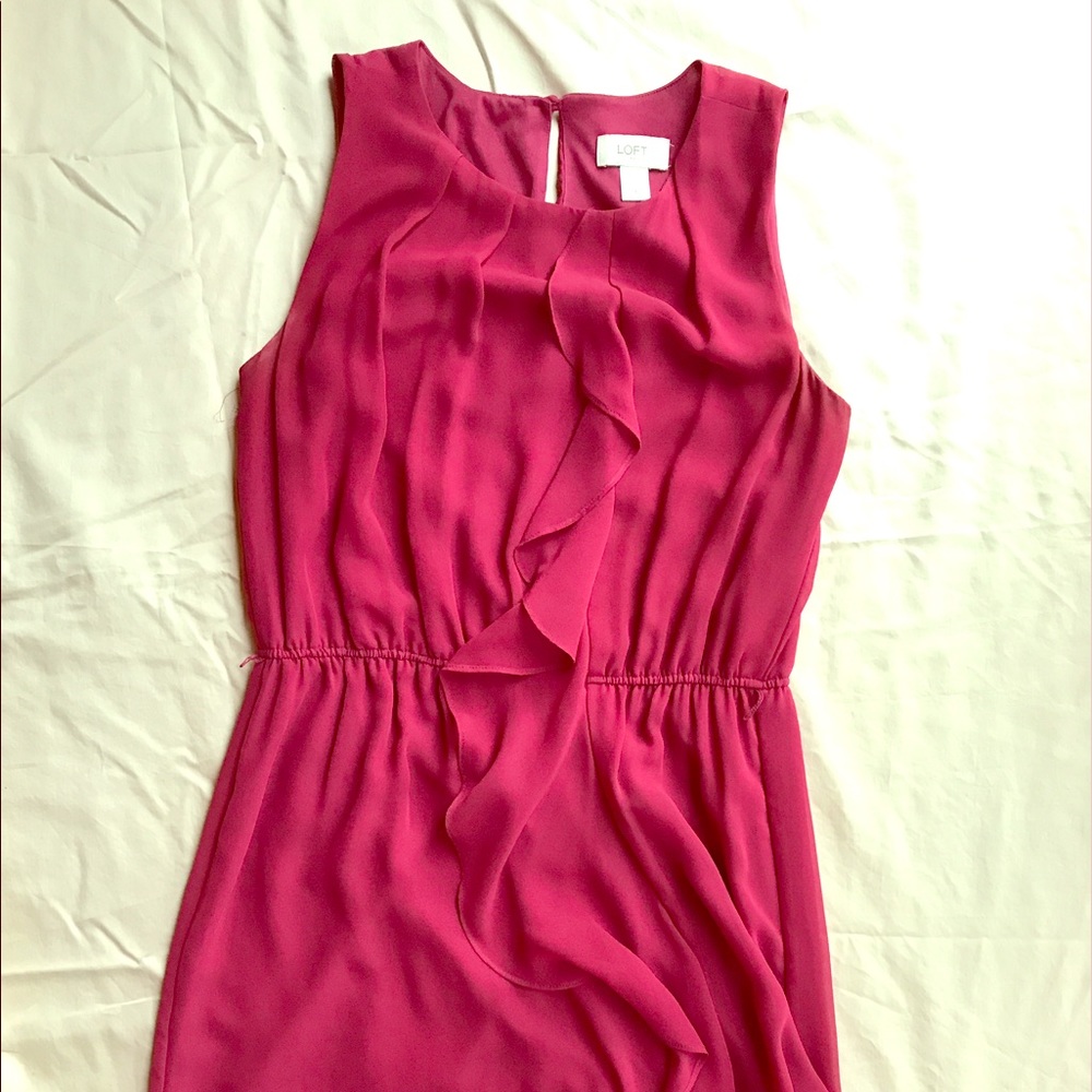 Loft Magenta Sleeveless Dress