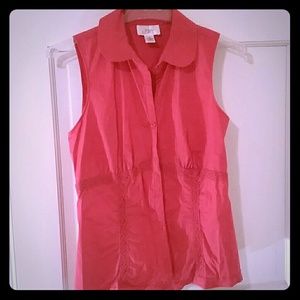 Ann Taylor Loft pink sleeveless cotton top