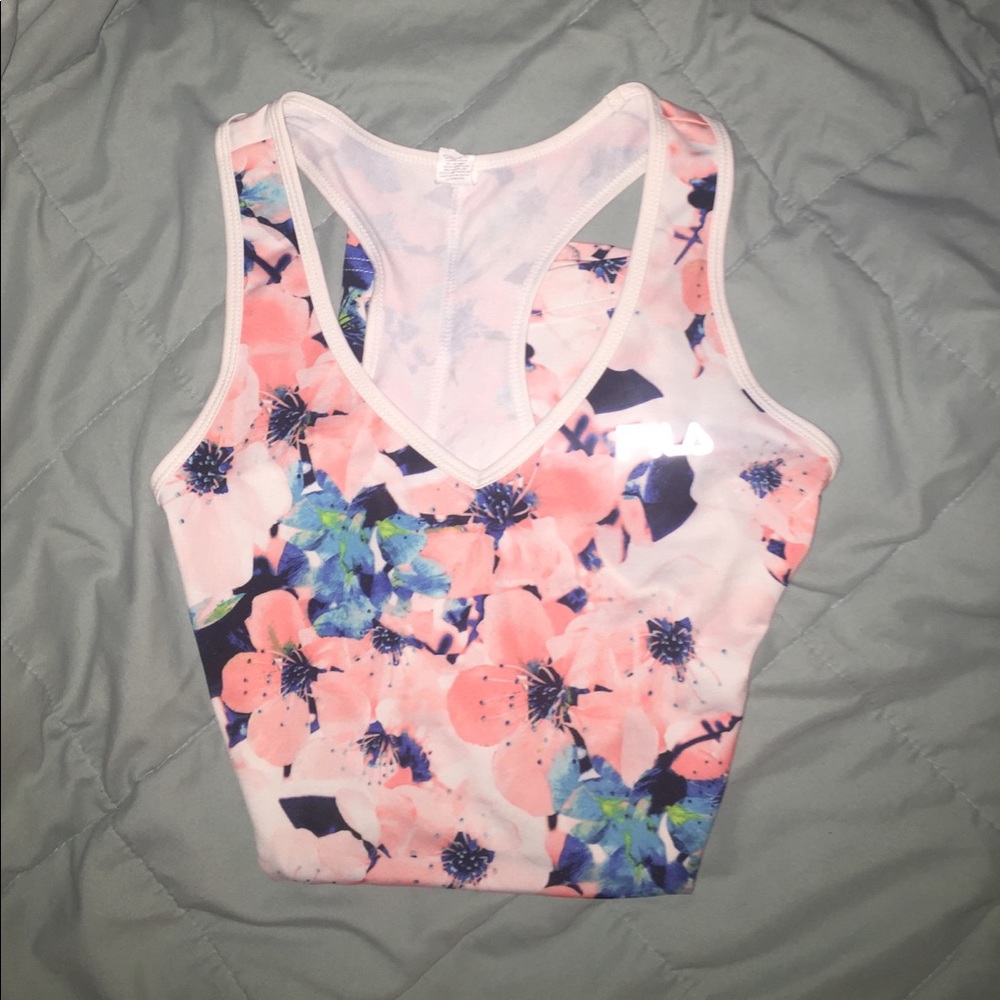 Floral Fila Racerback Tank