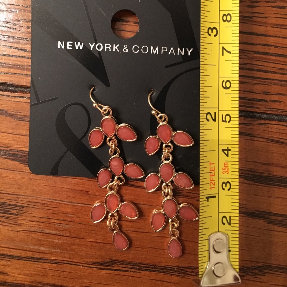 NWT Dark Pink Long Flower Drop Earrings