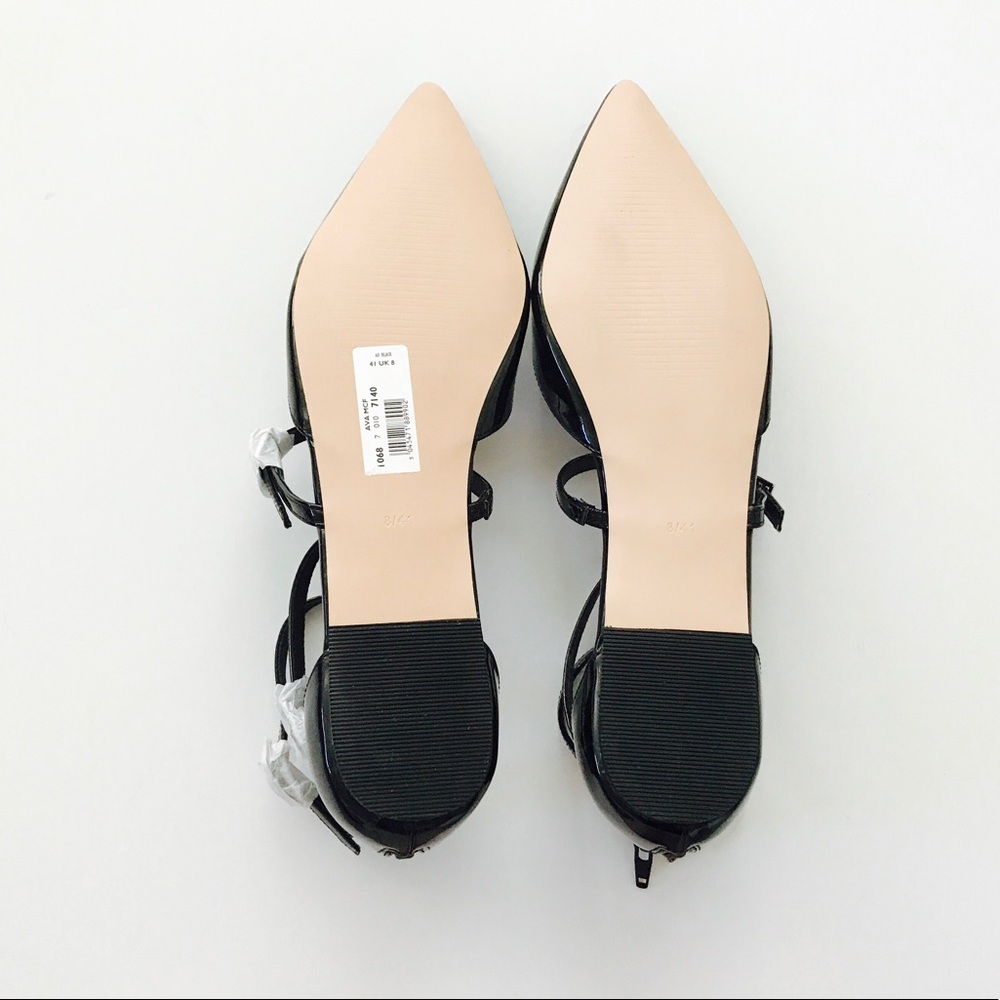 FINAL PRICE | Faith Black Strappy Pointed Toe Flat - Picture 3 of 4