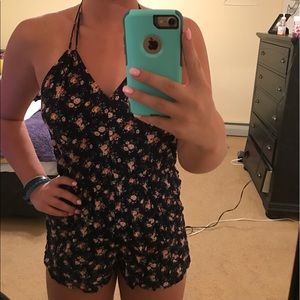 Flower print romper