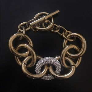 Michael Kors crystal gold chain bracelet
