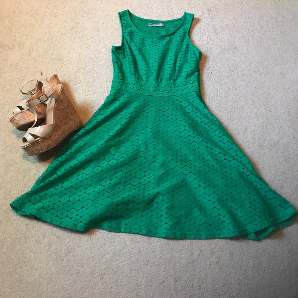 Vintage lace green dress