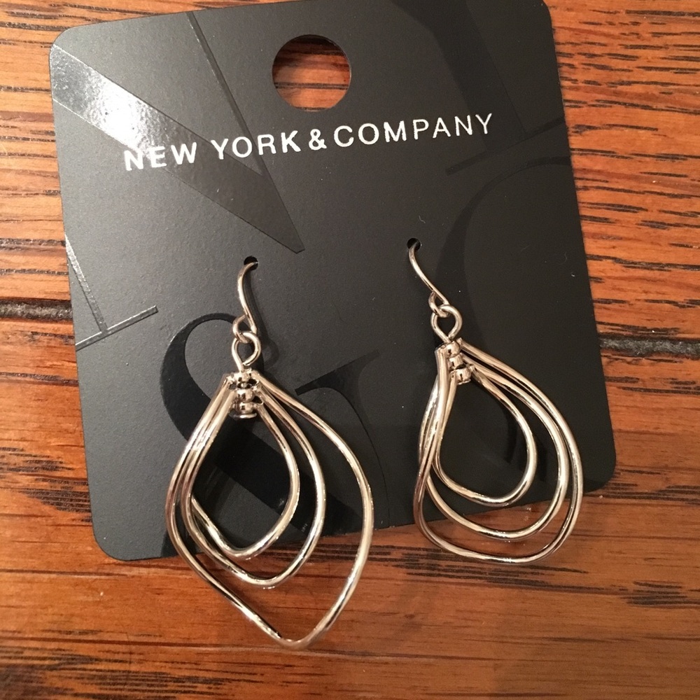 NWT Silver Tone Triple Orbit Dangle Earrings