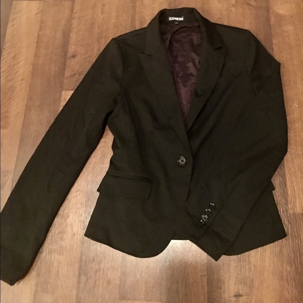 Black Tailored-Fit Express Blazer