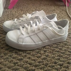 ADIDAS white snake embossed sneakers