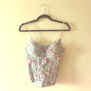 Flirty Floral Bustier Top