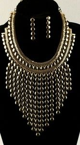 Gold Necklace and Earring Set