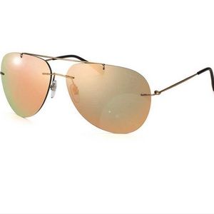 PRADA feather gold mirror  aviator sunglasses