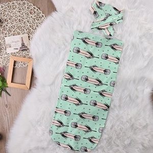Feather Swaddle Sleeper Set With Headband
