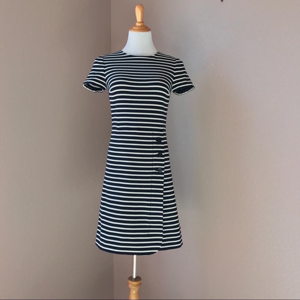 Tory Burch Navy Blue Striped Dress