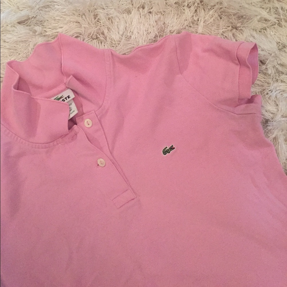 pink Lacoste polo. size 38.