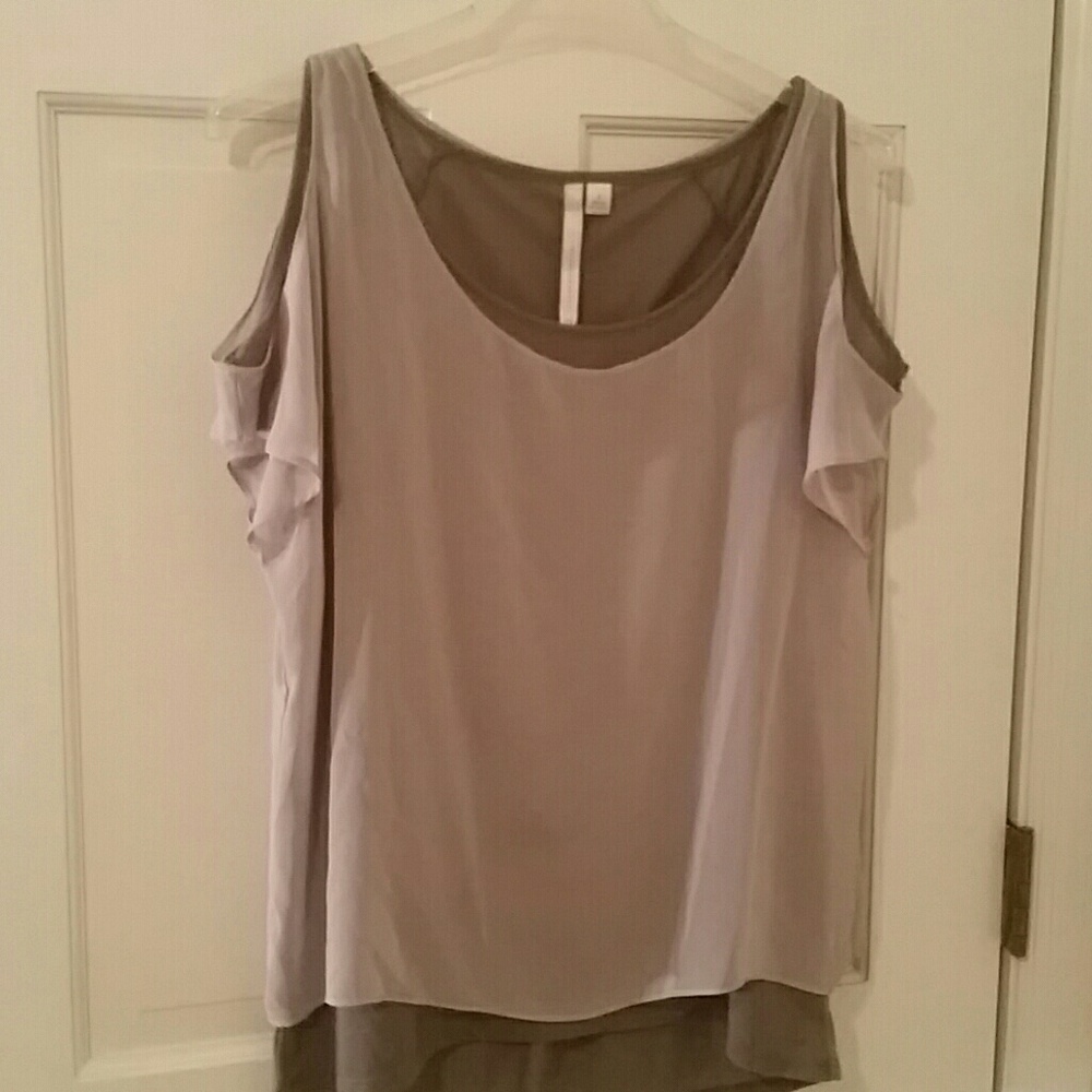 Lauren Conrad 2 toned grayish purple blouse