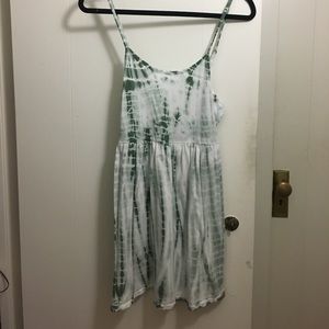 Green tie dye dress