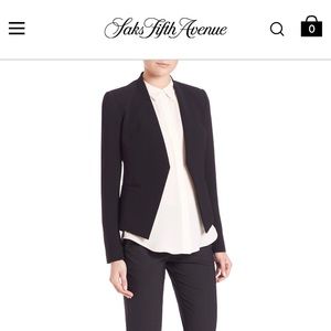 Theory Lanai Stretch Wool Open Jacket - Black Sz 6