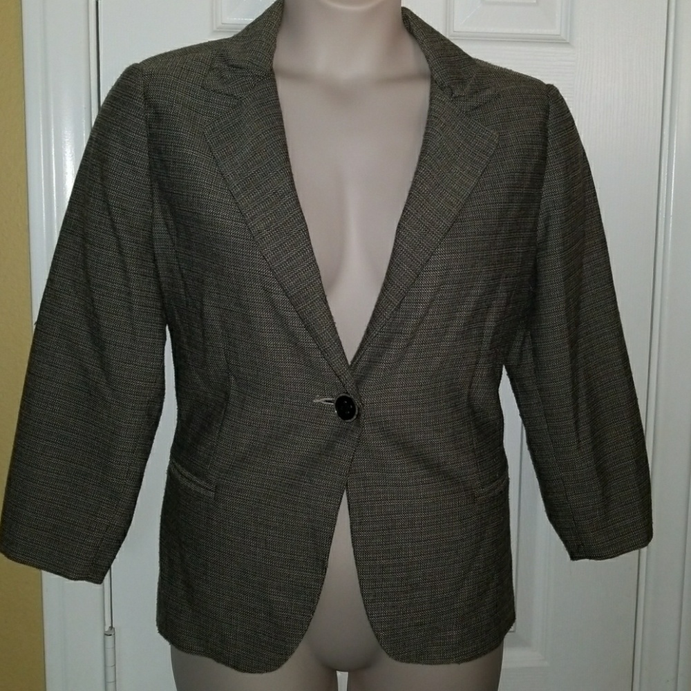 CAbi #923 Barrister Blazer gray tweed Size 14