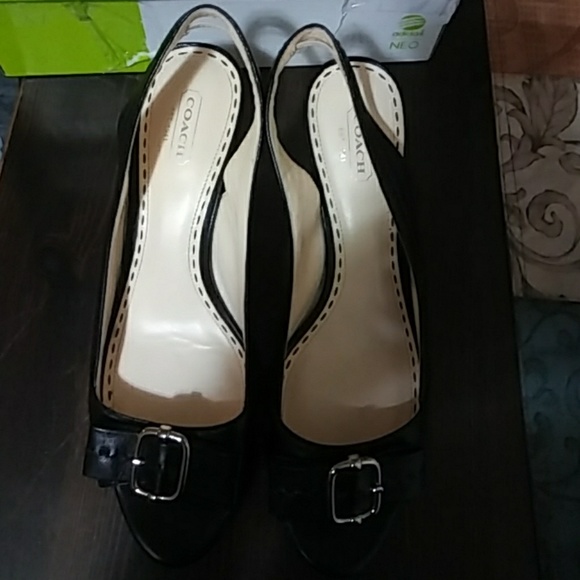 Coach Shoes - Black Coach Peep -Toe Heels"