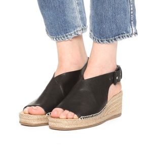 Rag & Bone Black Leather Espadrilles