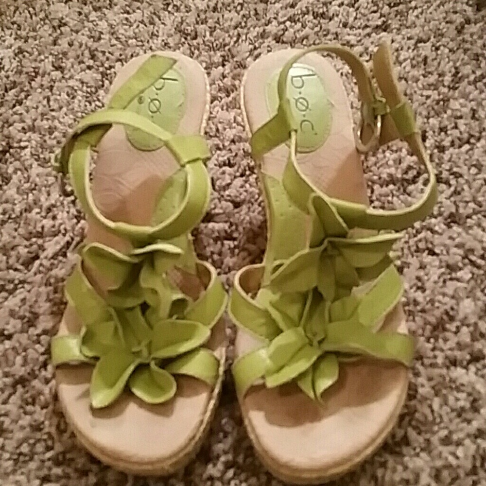 BOC Born Concept leather wedge sandals