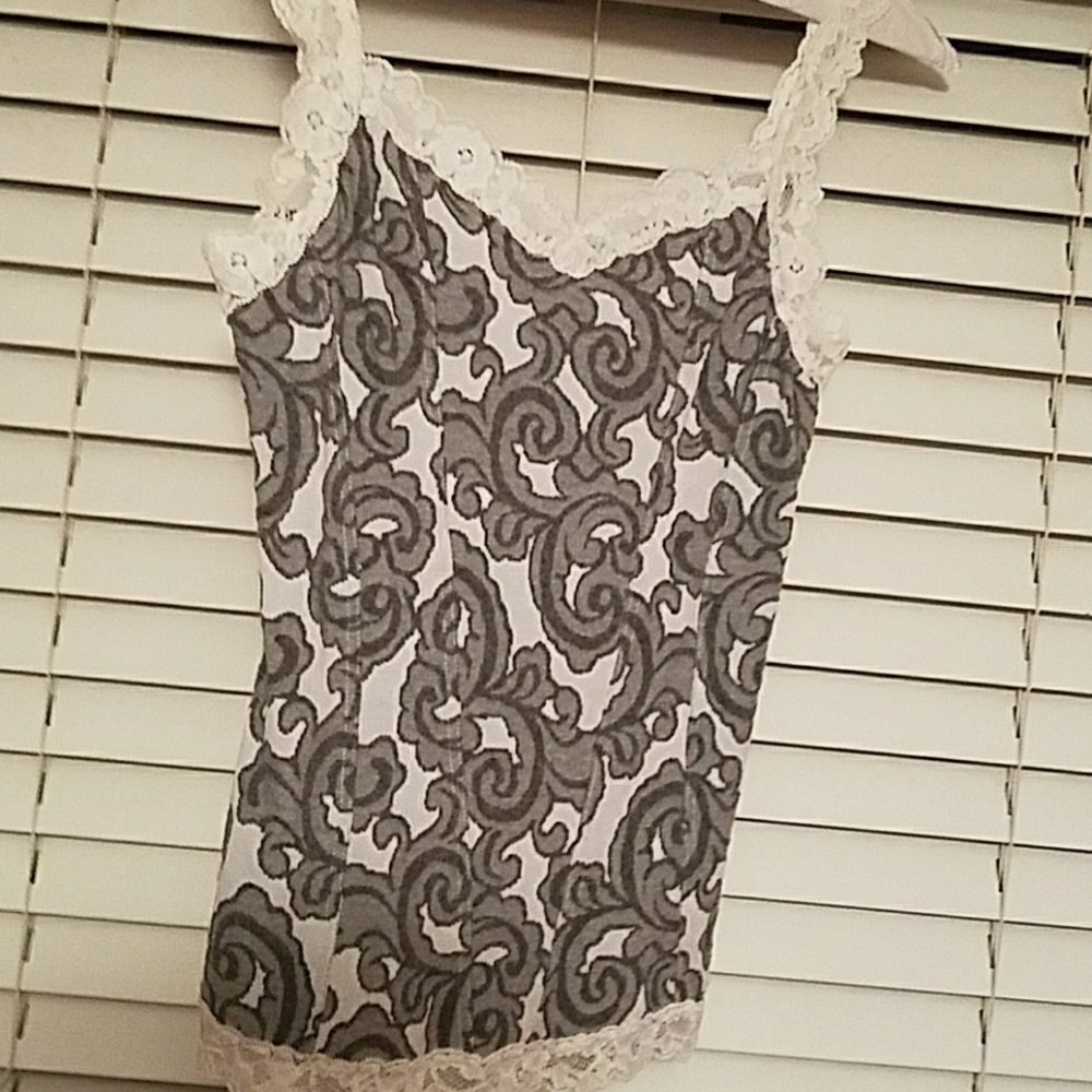 Not for sale!!!WHBM Grey swirl tank top