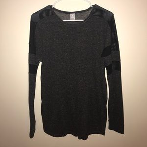 Black and gray mesh long sleeve
