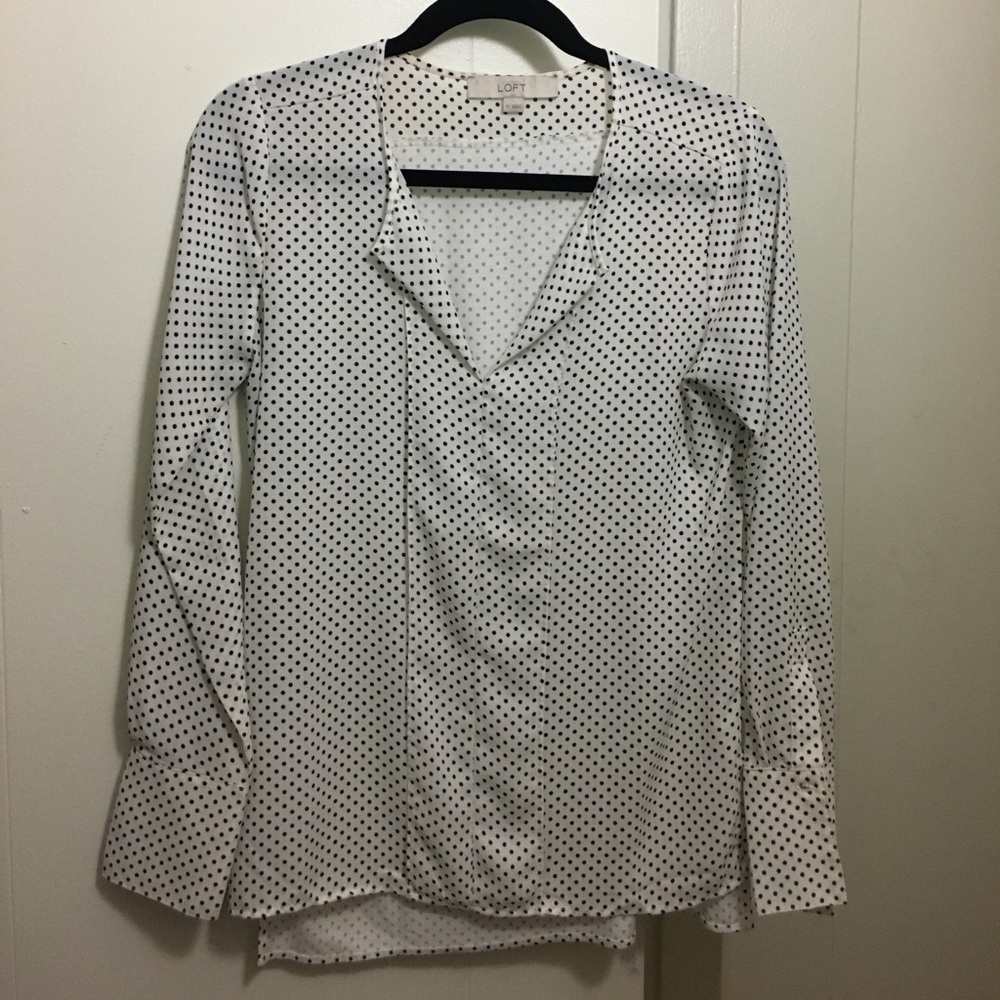 Black and white polka dot blouse