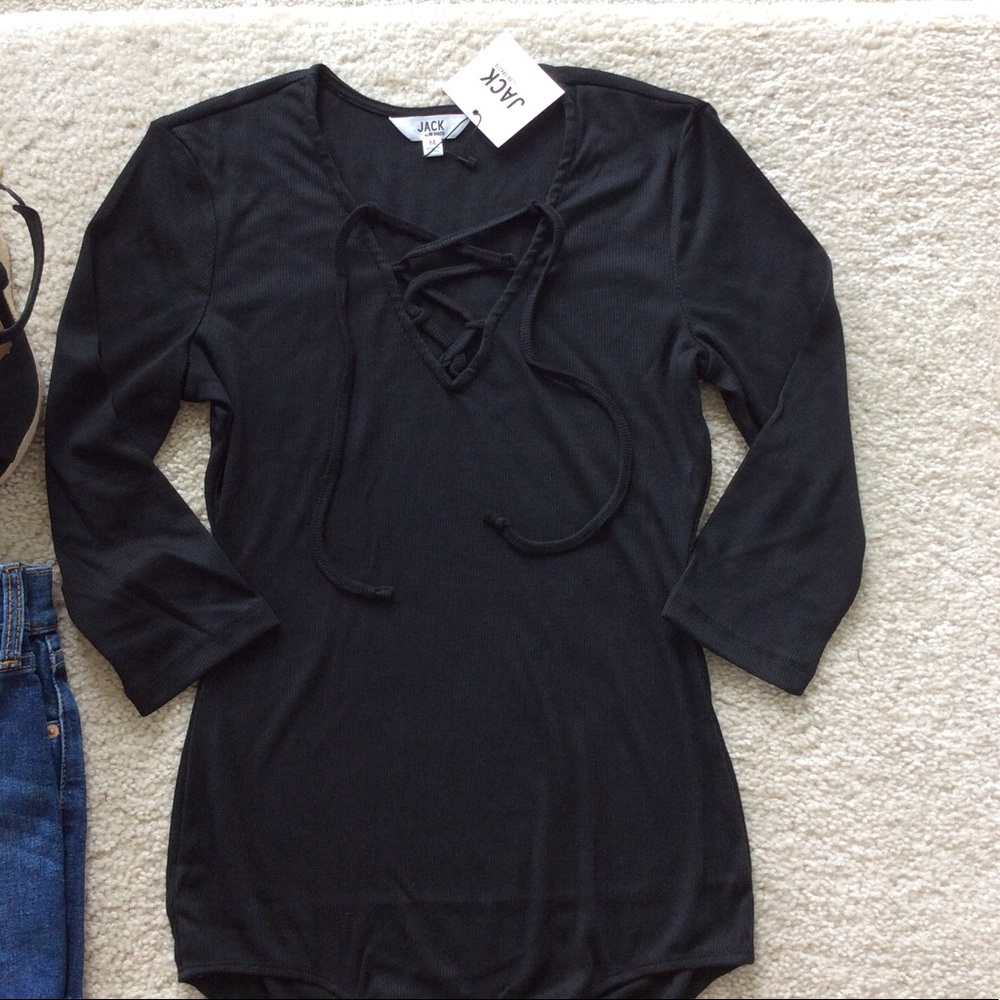 Jack by BB Dakota Aura Lace Up Bodysuit - Picture 3 of 6