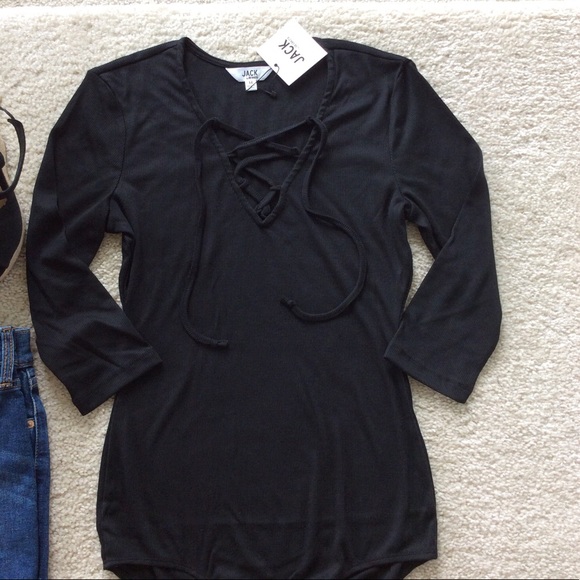 Jack by BB Dakota Aura Lace Up Bodysuit - Picture 3 of 6