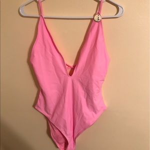 Pink one piece bathing suit!