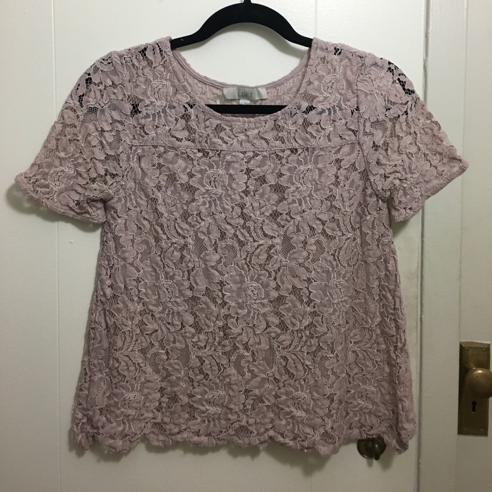 Blush pink lace top