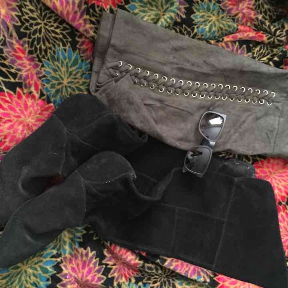 Slouchy knee high boots