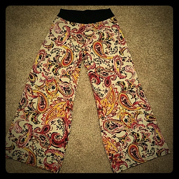 Park Avenue Pants - Printed Paisley Pants palazzo Style