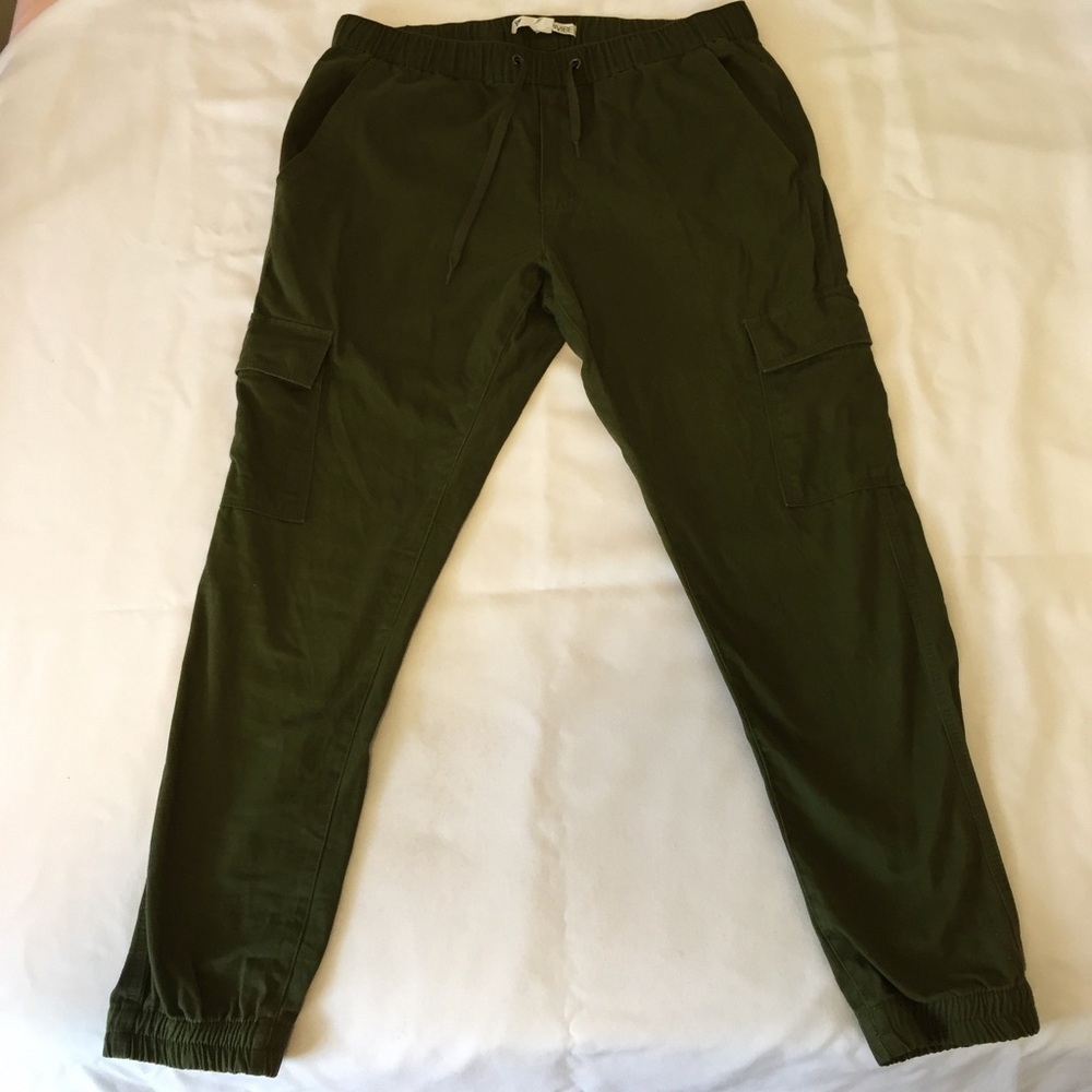Men's Army Green Cargo Jogger Pants