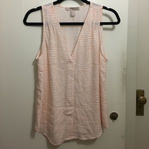 Pink and white tank top blouse