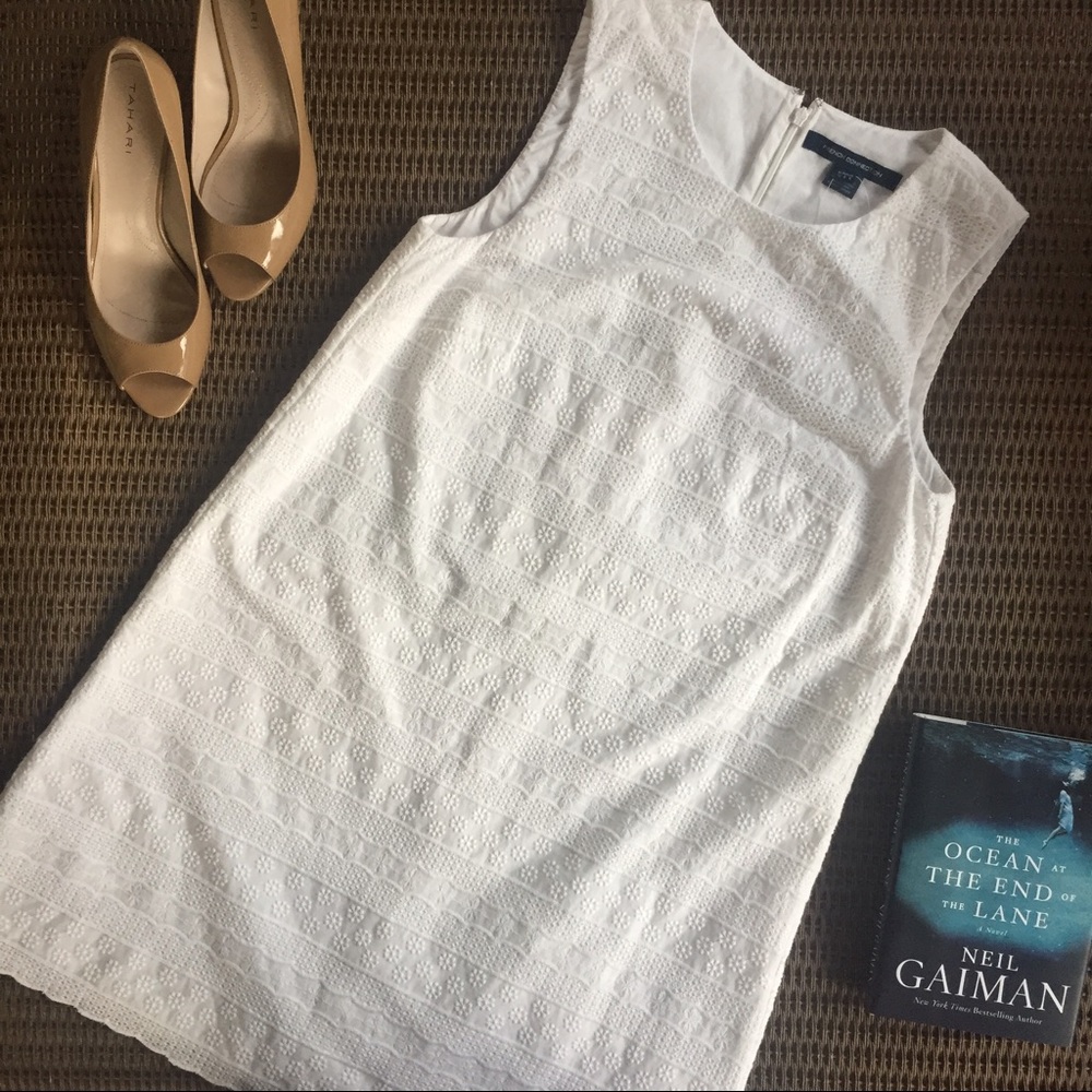 French Connection eyelet sleeveless sheath dress